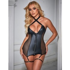 Eross corset Front Zipper XL/XXL Black
