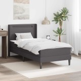 vidaXL Cadru de pat cu saltea Gri 90 x 200 cm Piele artificială 3414897
