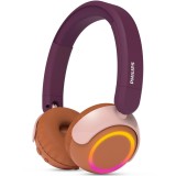Casti pentru copii On-Ear PHILIPS TAK4200MP/00, Wireless, Bluetooth, Microfon, Lumini LED, Violet