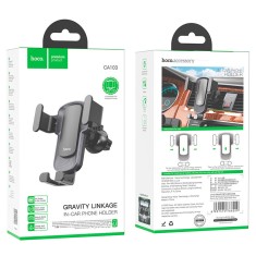 Suport Auto cu Cleme, Hoco CA103, Grila de ventilatie, 360 Grade, Negru