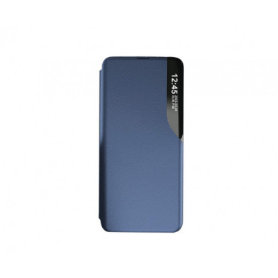 Husa Flip din Piele compatibila cu Samsung Galaxy A02s S-View, Smart Stand, Albastru foto