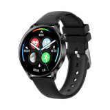 Ceas Smartwatch XK Fitness AK37 cu Functii monitorizare sanatate, Notificari, Bluetooth, Cronometru, Bratara silicon, Negru