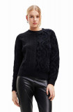 Cumpara ieftin Desigual pulover femei, culoarea negru