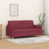 Gossi canapea cu 2 locuri, rosu vin, 140 cm, material textil