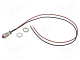 Lampă LED convexă roşie 2,1VDC &Oslash;8mm MPC metal BIVAR 2mcd