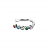 Cercel pe ureche multicolor stone clip din argint 925