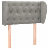 Cumpara ieftin Tablie de pat cu aripioare gri deschis 83x23x78/88 cm catifea
