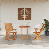 vidaXL Set Bistro Pliabil 3 pcs Maro Lemn Solid de Acacia 3375695