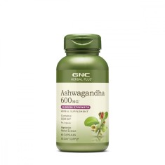 Extract din radacina de Ashwagandha 600mg Herbal Plus&reg; KSM-66, 60 capsule, GNC