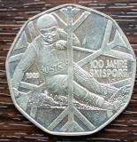 (S) MONEDA DIN ARGINT AUSTRIA - 5 EURO 2005, 100 ANI SKI SPORT IN AUSTRIA, Europa