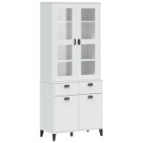 Cumpara ieftin Dulap inalt &bdquo;VIKEN&rdquo;, alb, 80x40x190 cm, lemn masiv de pin
