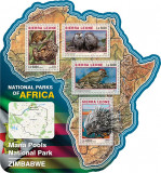 Cumpara ieftin SIERRA LEONE 2016 - Fauna, parc Zimbabwe/ set complet - colita+bloc MNH, Nestampilat