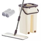 Cumpara ieftin Mop Profesional cu 2 Cuve Spalare/Uscare + 2 Rezerve Rohs | Mop Rotativ 360&deg; Microfibra | Curatare Parchet, Gresie, Faianta