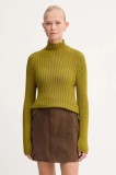 Marc O&#039;Polo pulover de bumbac culoarea verde, cu turtleneck, 509605960173