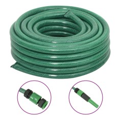 Furtun de grădină cu set de racorduri, verde, 0,75&amp;quot;, 20 m, PVC foto