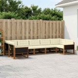 vidaXL Set de canapele de exterior cu pernă 7 pcs Natural și Crem 3381654