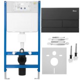Cadru WC &icirc;ncastrat K011A-Q Rea cu buton T Black