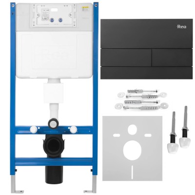 Cadru WC &amp;icirc;ncastrat K011A-Q Rea cu buton T Black foto