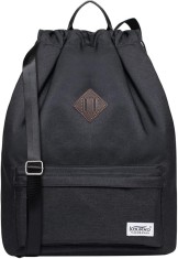 Rucsac sport KAUKKO, cu snur, unisex, negru - OUTLET