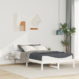 vidaXL Cadru de pat cu mese laterale cu headboard Alb 120 x 200 cm