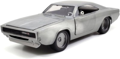Macheta metal Fast and Furious Dom Dodge Charger silver R/T scara 1/24 foto