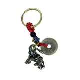 Breloc amuleta Feng Shui din metal cu Elefant cu monede