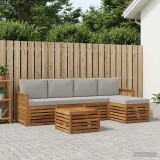 vidaXL Set de canapele de exterior 6 pcs Natural și gri deschis 3384267