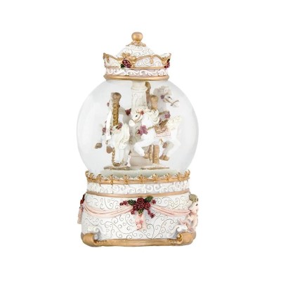 Glob de Zapada Decorativ, Muzical, Carusel de Craciun, 17 cm foto