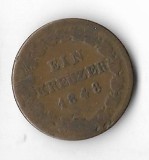 Moneda 1 kreuzer 1848 - Nassau, Europa, Cupru (arama)