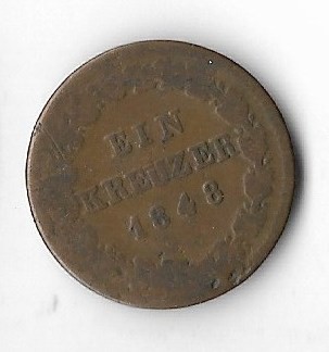 Moneda 1 kreuzer 1848 - Nassau