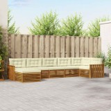 Cumpara ieftin Set de canapele de exterior 7 buc. 7-Locuri Natural si Crem