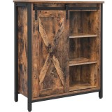 VASAGLE Comoda tip bufet cu usa glisanta si rafturi reglabile, stil industrial, 70x30x80cm, maro rusitc Household NewTrend