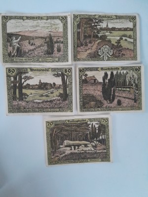Notgeld Germania Reich 50 50 70 80 90 Pfennig Soltau 1921 bancnote bani vechi foto