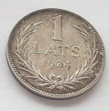 346. Moneda Letonia 1 lats 1924 - Argint 0.835, Europa