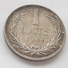 346. Moneda Letonia 1 lats 1924 - Argint 0.835