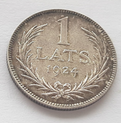 346. Moneda Letonia 1 lats 1924 - Argint 0.835 foto