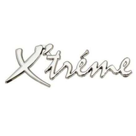 Emblema auto metalica, autoadeziva, model &bdquo;X&rsquo;TREME&rdquo;, finisaj Crom, dimensiune, 15 x 3 cm