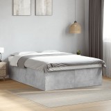 VidaXL Cadru de pat, gri beton, 150x200 cm, lemn prelucrat 3280919