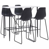 vidaXL Set de bar, 5 piese, negru, plastic