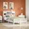 vidaXL Pat cu bibliotecă fără saltea, alb, 135x190 cm, lemn masiv pin 3322254