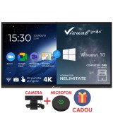 Display interactiv de 86&rdquo; 4K, VISUAL Genius, Android 9, 3GB DDR4, 32GB memorie, 20 puncte de atingere, soft limba romana