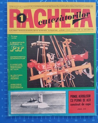 Racheta Cutezatorilor 1970 ianuarie Nr. 1 / Pif BD Minitehnicus - Tractor U-400 foto