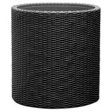 Ghiveci cilindric imitatie ratan Cylinder S, 7 L, gri, Keter