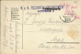 CP1716N Feldpostkarte cu ștampila K u K Feldartilleriegiment Nr 110, 1918, Feldpost 529, circulat de pe frontul italian la Arad
