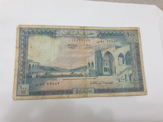 bancnota liban 100 lire 1983 / p 66 foto