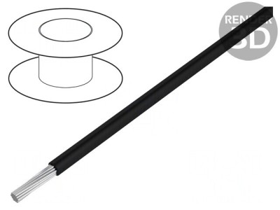 Cablu Litat Cu PTFE Negru 28AWG 600V 305m foto
