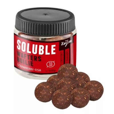 Boilies Carp Zoom Soluble Wafters Boilie Strawberry Fish 22mm 100g foto