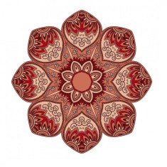 Sticker decorativ Mandala, Rosu, 50 cm , 1067STK