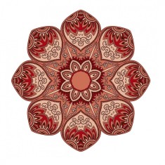 Sticker decorativ Mandala, Rosu, 50 cm , 1067STK