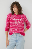 Cumpara ieftin MC2 Saint Barth pulover din amestec de lana femei, culoarea roz